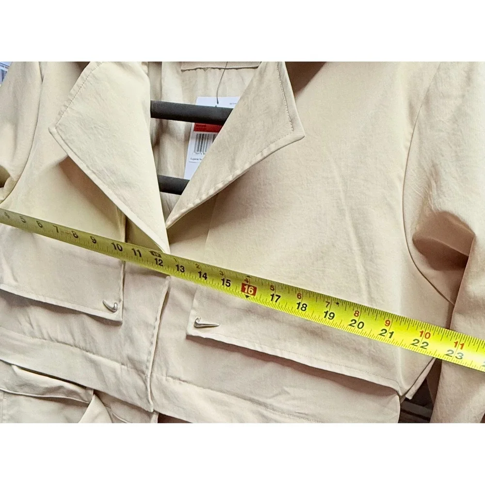 Nike Serena Williams Women Ombre‎ Trench Coat Tan White Belted Jacket Large New